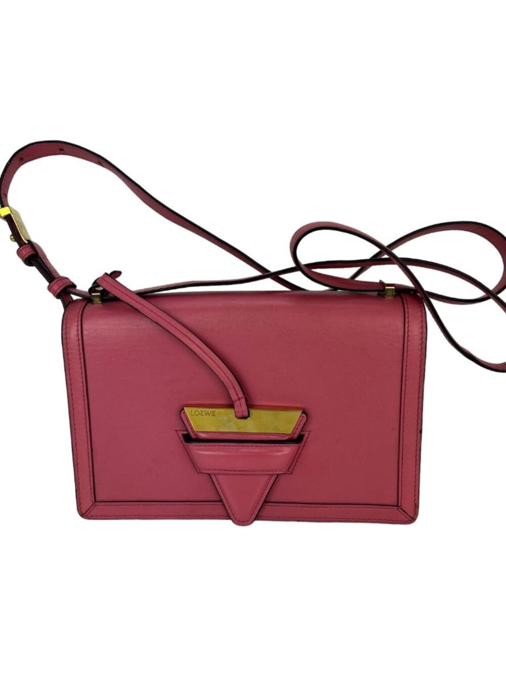 Loewe Medium Barcelona Pink Leather Shoulder Bag